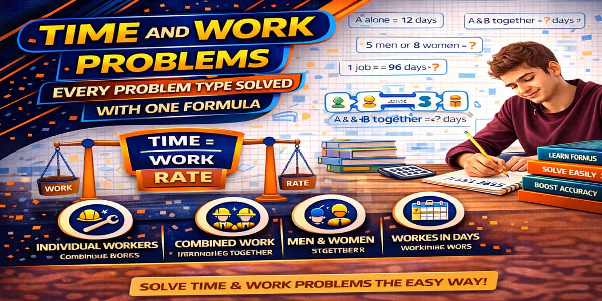 Time and Work Problems: Every Problem Type Solved With One Formula