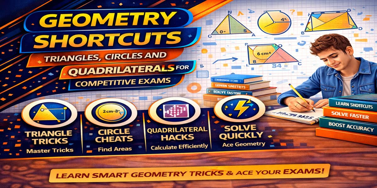 Geometry Shortcuts: Triangles, Circles and Quadrilaterals for Competitive Exams