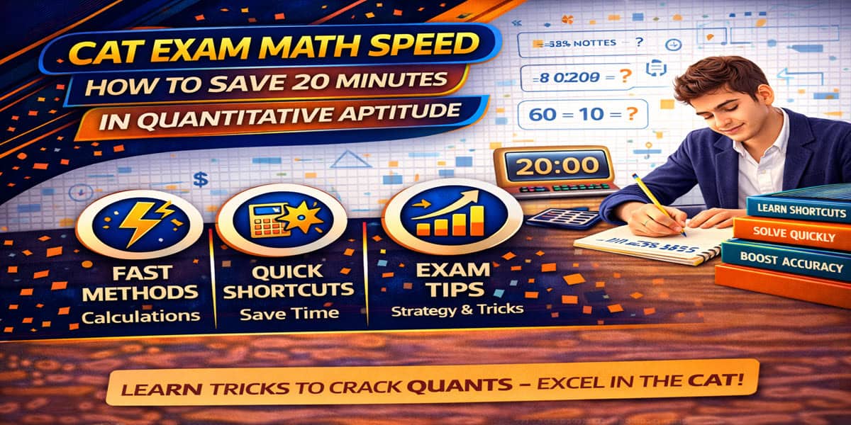 CAT exam quantitative aptitude math speed strategy to save 20 minutes
