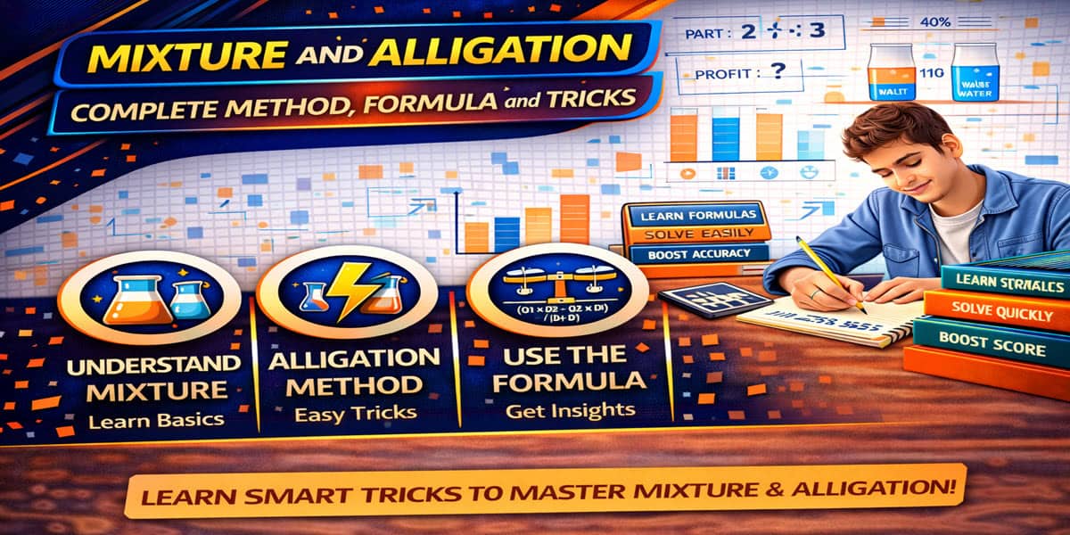 Mixture and alligation complete formula method and tricks for exams