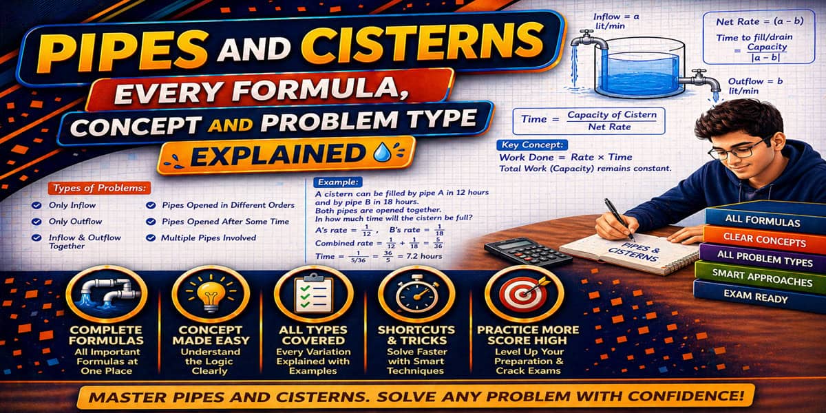 pipes and cisterns tricks for competitive exams